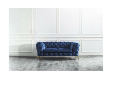 Luxus 2 Sitzer Couch Polster Sofa Leder Stoff Couchen Chesterfield Garnitur Neu